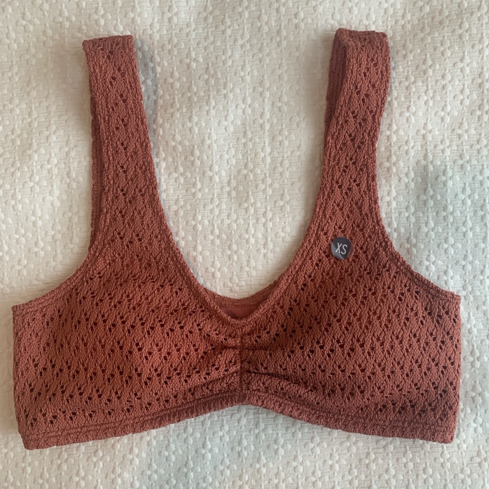 Hollister Burnt Orange Bikini with Textured Knit Design